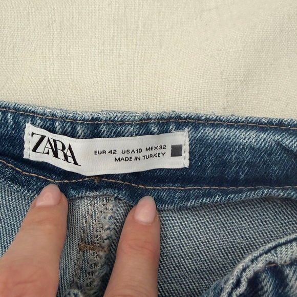 NWT Zara Wide Leg Cropped Blue Jean - Picture 3 of 7